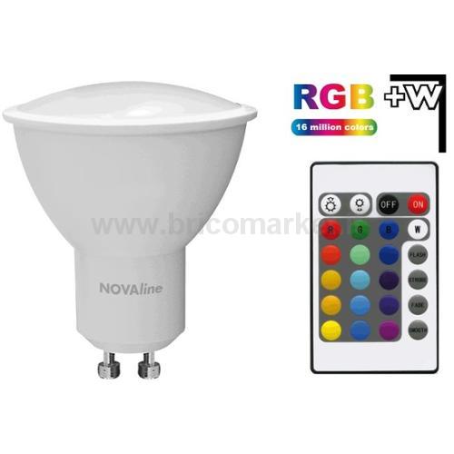 SPOT LED 4W - GU10 - RGB + WHITE - ANG. 120° - CON