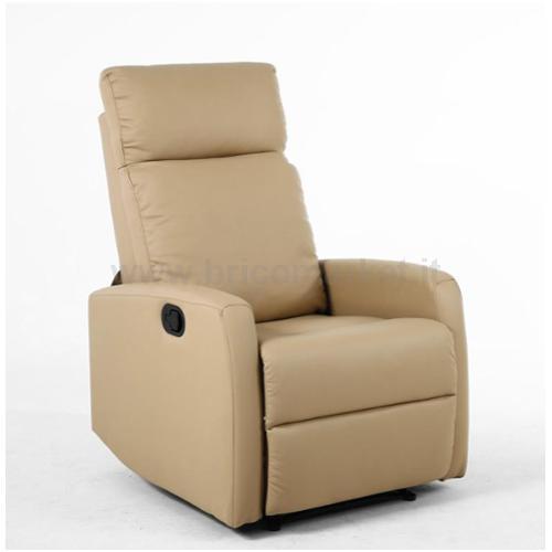 POLTRONA IN ECOPELLE 66X88X98H CM RECLINER MANUALE